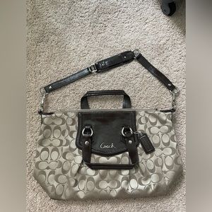 coach brown satchel tote crossbody shoulder bag